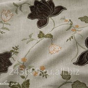Натуральный лен с вышивкой и аппликацией для штор портьер фото