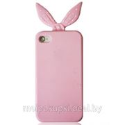 Силиконовый чехол iPhone 4S/4G RABBIT розовый фото