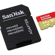 Карта памяти Sandisk Extreme microSDXC 64GB for Action Cams and Drones + SD Adapter 160MB/s A2 C10 V30 UHS-I фотография