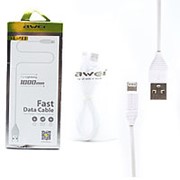 USB Data кабель Awei CL-93 Lightning 1m White (Белый) фото