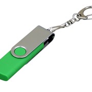 Флешка с поворотным механизмом, c дополнительным разъемом Micro USB, 16 Гб, зеленый фотография