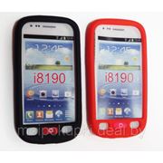 Силиконовый чехол для Samsung GT-I8190 Galaxy S III mini красный и чёрный фотография