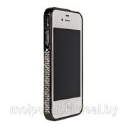 Бампер для iPhone 4/4S металлический со стразами серый фотография