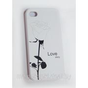 Задняя накладка Color film для iPhone 4/4S объёмный рисунок белая роза фотография