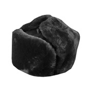 Шапка зимняя черная цигейковая (55) фото