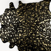 Шкура коровы Деворе (чёрно - золотистая) фото