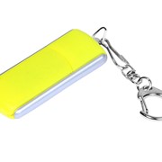 Флешка промо прямоугольной формы, выдвижной механизм, 64 Гб, желтый фотография