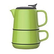Набор artiart кружка чайник + блюдце- зелёный фотография
