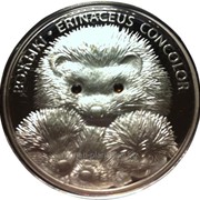 Серебряная монета с кристаллами Swarovski Ёжики фотография