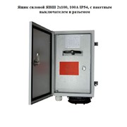 Ящик силовой ЯВШ 2х100, 100А IP54, с пакетным выключателем и разъемом фотография
