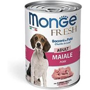 Monge Dog 400г конс. Fresh Влажный корм для взрослых собак Мясной рулет свинина фотография