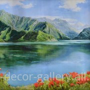 Картина “Горное озеро“ 71х181 фотография