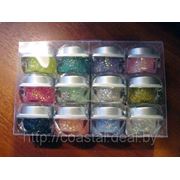 Цветные УФ гели с блестками для дизайна ногтей № 1 фотография
