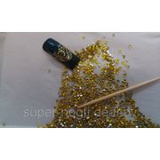 Стразы стеклянные для декора ногтей ss4 Gold (1,5мм),1440шт фото