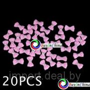 Розовые 3D бантики для дизайна ногтей Nail Art (20 шт.) фотография