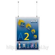 Рамка для плакатов А2 двусторонняя на подвесах фотография
