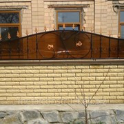 Забор из поликарбоната с элементами ковки №9 фотография