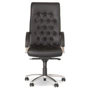 Кресло FIDEL Lux steel chrome для руководителя, офиса и дома, ФИДЕЛЬ хром кожа LE фото
