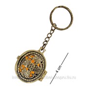 Брелок Медальон Лоза (латунь, янтарь) AM-1611 фото
