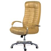 Кожаное кресло АТЛАНТ хром, купить стул ATLANT Chrome в Lux коже LE фотография