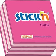 Бумага для заметок с клеевым краем STICK'N HOPAX , 51*51 мм, 2 цвета (малиновый-розовый), 250 л фотография