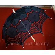 Свадебный зонтик черный фото
