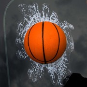Наклейка на заднее стекло Разбитое стекло «Мяч баскетбольный» 3D (110*160) цвет черный (упак 1шт) SW фото