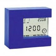 Цифровой комнатный термометр с часами Стеклоприбор Т-08, голубой (402344) фотография