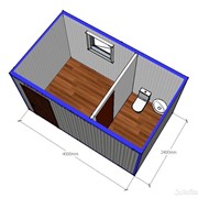 Бытовка дачная 4х2.4х2.5 м, перегородка, унитаз, поддон душевой фото