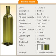 Бутылка стекляная Мараска (Maraska) 500 мл для пищевых растительных масел, бальзамов, уксусов, сиропов, соусов и т.л