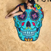 Полотенце с ярким дизайном пляжное 5 шт 150 см череп фото