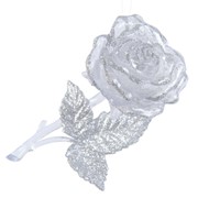 Декор Роза прозр/серебр с блеском фотография