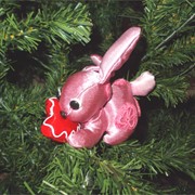 Елочная игрушка заяц с сердечком фото