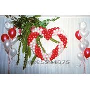 Яркая свадьба в Минске. Воздушные шары для свадьбы. Оформление, украшение зала воздушными шарами. фото