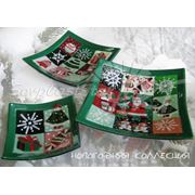 Новогодние подарочные сувениры из цветного стекла фото