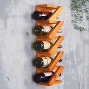 Полка деревянная под 5 бутылок, 57х18,5х11 см фото