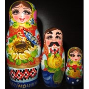 Матрешка сувенирная семья (3 в комплекте), деревянные матрешки в комплекте фотография