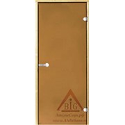 Дверь для сауны Harvia 9х21 (стеклянная, бронза, коробка сосна), D92101M фото