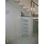 Встроенный шкаф под лестницей. фото
