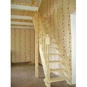 Деревянная лестница эконом-класса прямая без покраски фото
