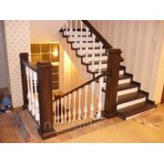 Деревянная маршевая лестница фото