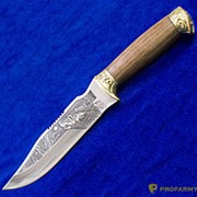 Нож Тайга М с позолоченной гардой художественное оформление
