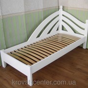 Белая деревянная кровать Радуга - 2 (190\200*80\90\120\140\160) сосна, ольха, дуб. фотография