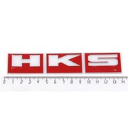 Шильдик металлопластик SW “HKS“ Красный 140*25мм (наклейка) фото
