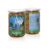 Оливки зеленые с чесноком пл/б. 0,47/0.25 кг фото