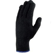 Перчатки теплые х/б двойные, черные 7 класс Арт.502-двойные фотография
