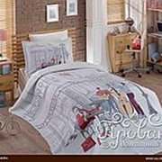 Комплект подросткового постельного белья с покрывалом Hobby Home Collection MARSELE хлопковый сатин 1,5 спальный