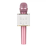 Беспроводной микрофон для караоке Q7 с колонкой (розовый)