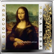 Мона Лиза Серебряная монета с позолотой фото
