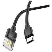 Кабель Hoco U55, USB - Type-C, 2.4A, 1.2, нейлон, чёрный фото